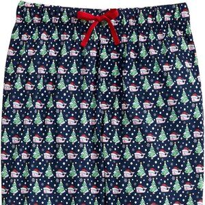 Vineyard Vines Logo Adult Blue Whale Xmas Tree Print Lounge Pants